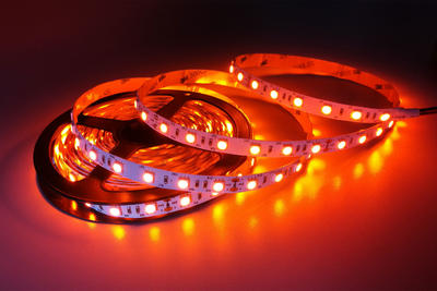 Flexible 16.4’ 300 Diodes Amber Color LED Strip Light - DR-5050FX60-24A